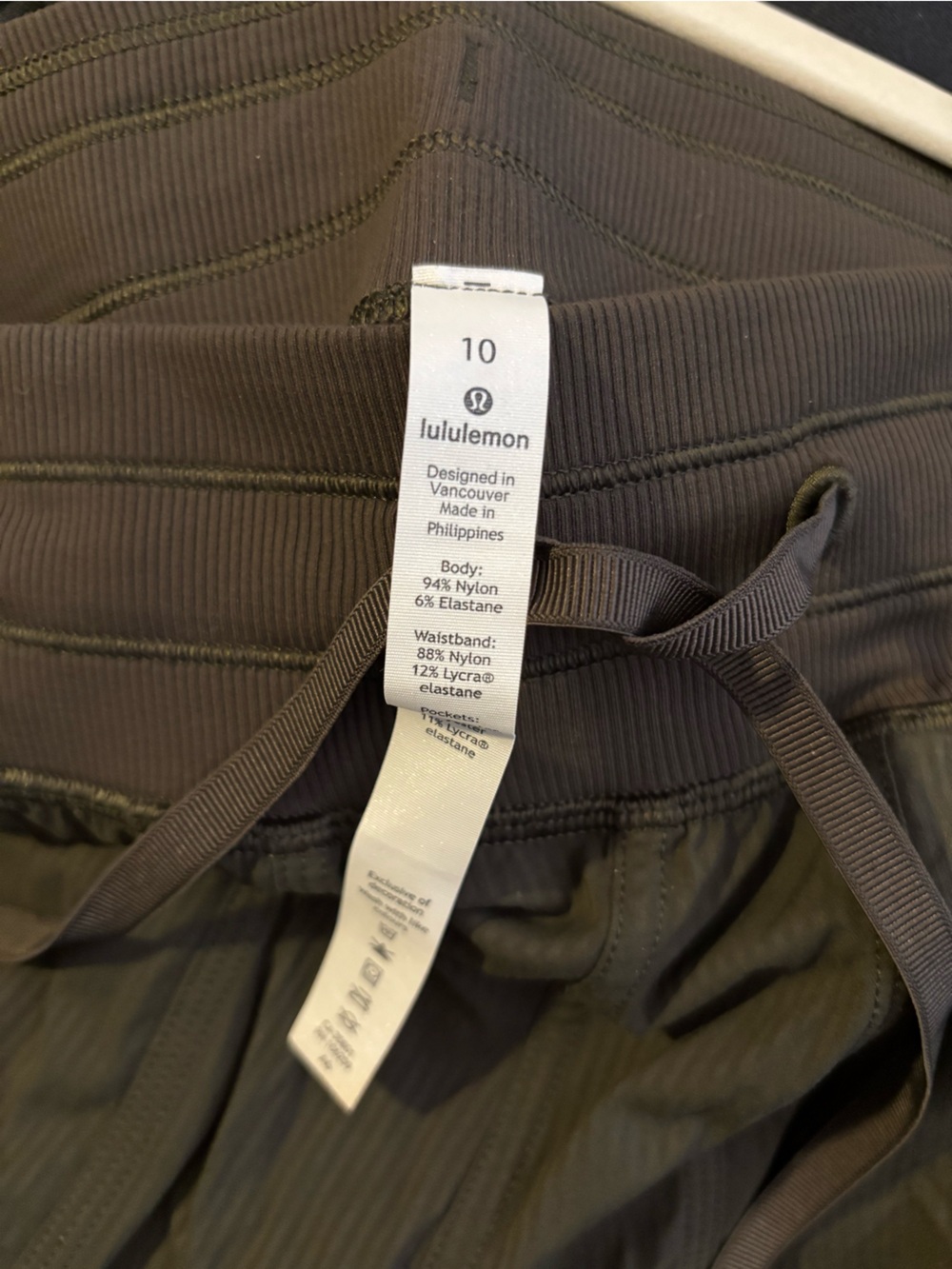 lululemon athletica Olive Ribbed Waist Joggers - Dark Olive